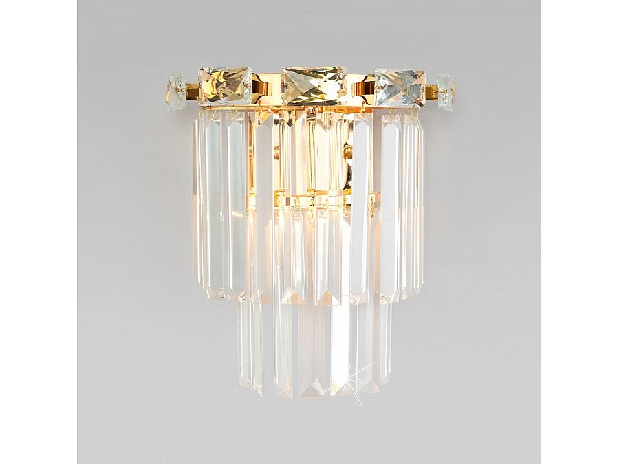 Накладной светильник Eurosvet Elegante 10130/1 золото/прозрачный хрусталь Strotskis