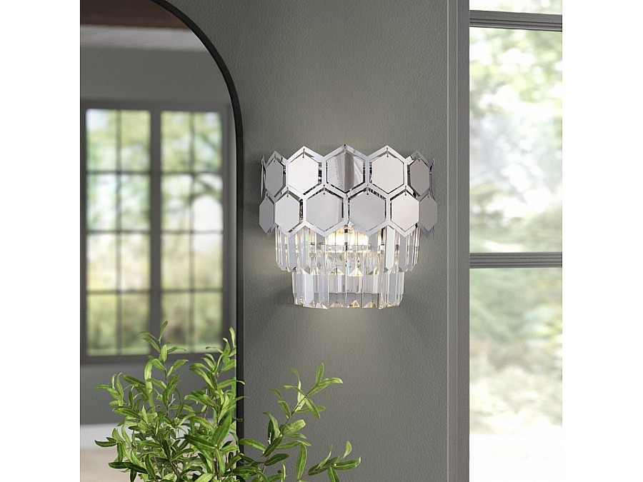 Накладной светильник Eurosvet Ariana 10124/2 хром/прозрачный хрусталь Strotskis (10113/2)