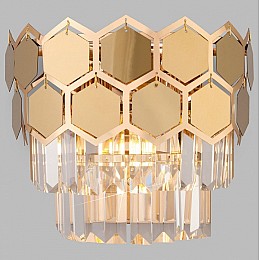 Накладной светильник Eurosvet Ariana 10124/2 золото/прозрачный хрусталь Strotskis (10113/2)