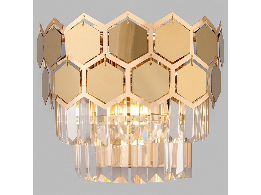 Накладной светильник Eurosvet Ariana 10124/2 золото/прозрачный хрусталь Strotskis (10113/2)