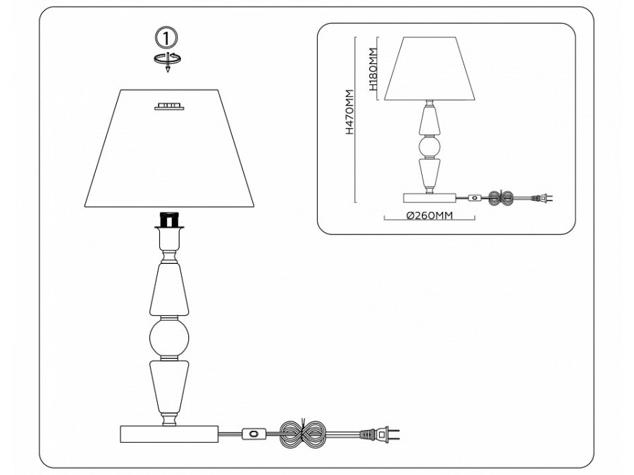 Настольная лампа декоративная Ambrella Light LH LH75262