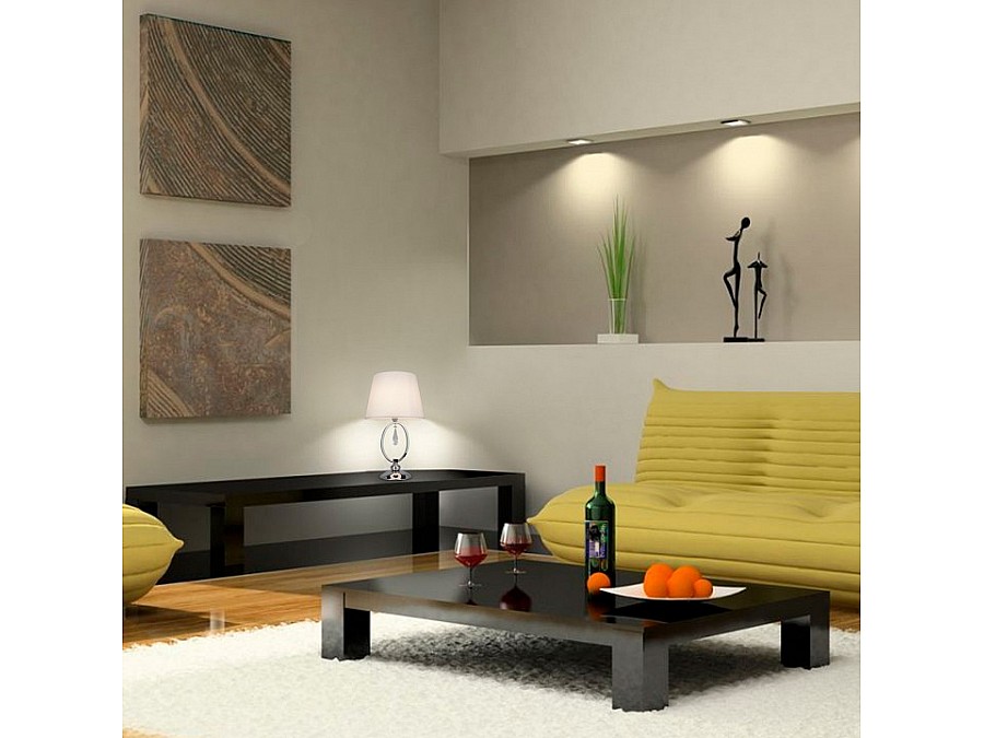 Настольная лампа декоративная Eurosvet Madera 01055/1 хром/прозрачный хрусталь Strotskis