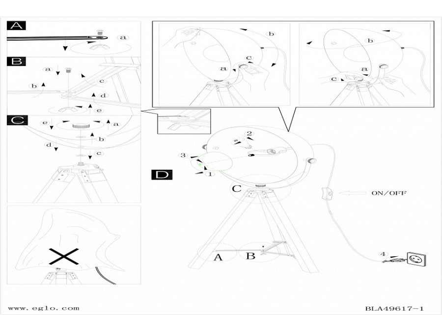 Настольная лампа декоративная Eglo Covaleda 49617