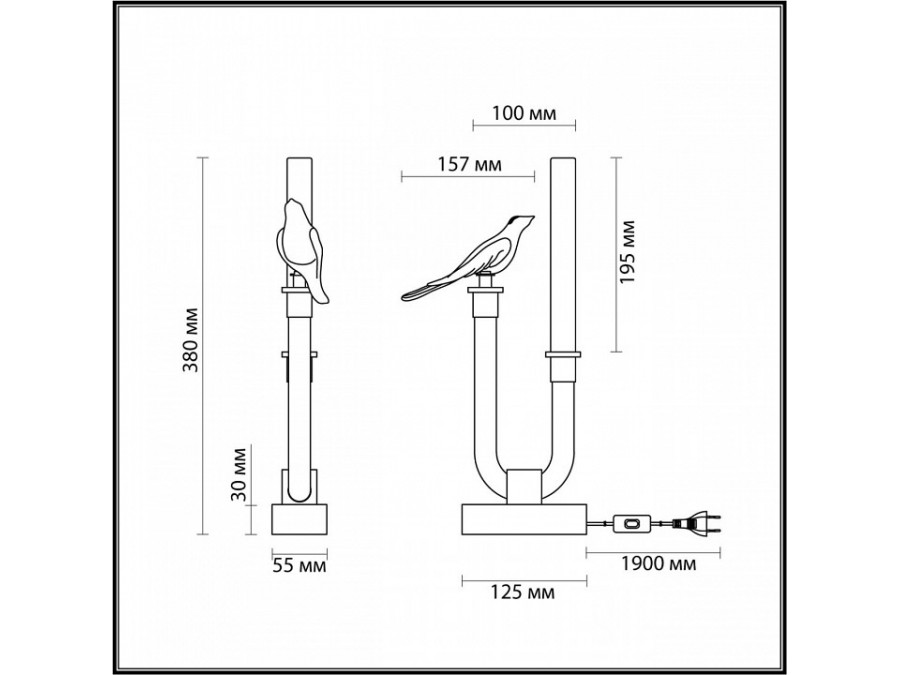 Настольная лампа декоративная Odeon Light Lark 5431/2TL