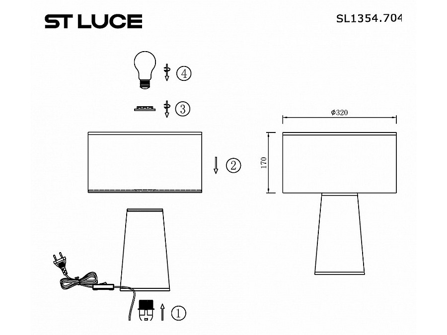 Настольная лампа декоративная ST-Luce Jackie SL1354.704.01