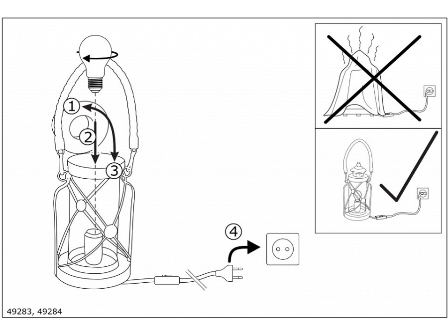 Настольная лампа декоративная Eglo Bradford 49284