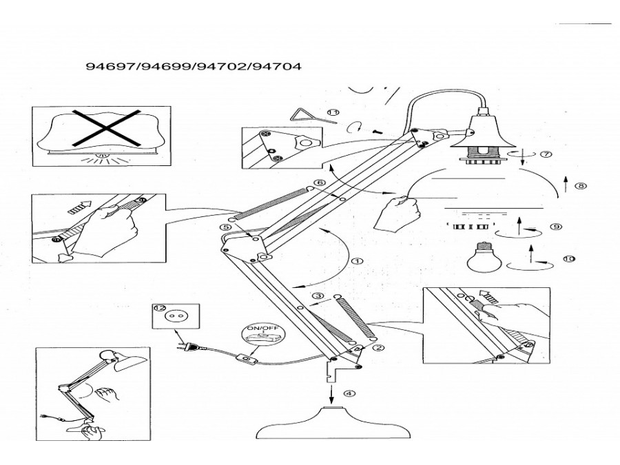 Настольная лампа офисная Eglo Borgillio 94702