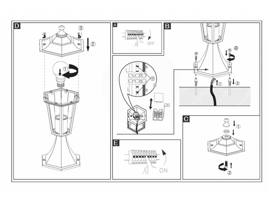 Наземный низкий светильник Eglo Laterna 4 22472