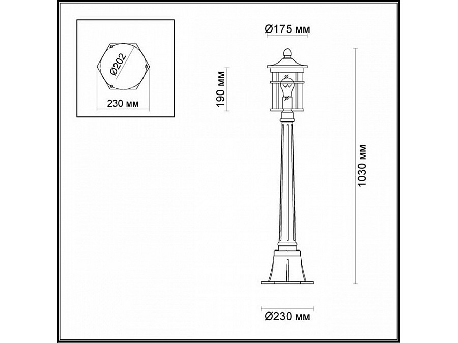 Наземный низкий светильник Odeon Light Virta 4044/1F