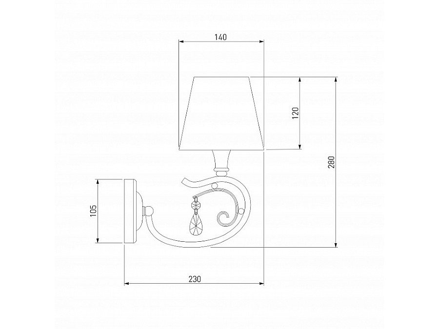 Бра Eurosvet Incanto 60069/1 серебро