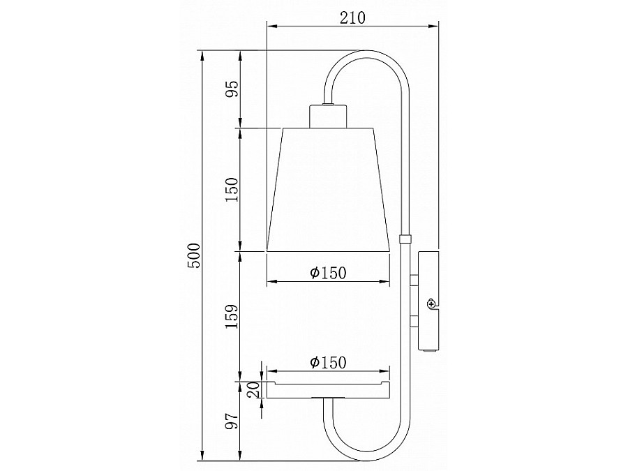 Бра с полкой Escada Aspen 582/1A