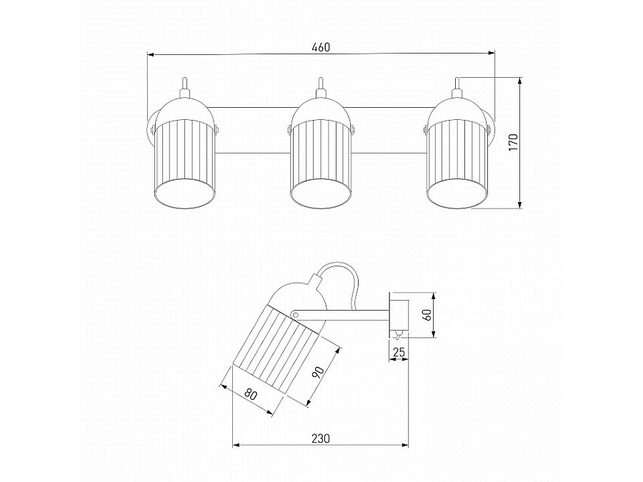Бра Eurosvet Mars 20122/3 черный/золото