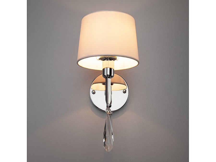 Бра Eurosvet Madera 10127/1 хром/прозрачный хрусталь Strotskis (10093/1)