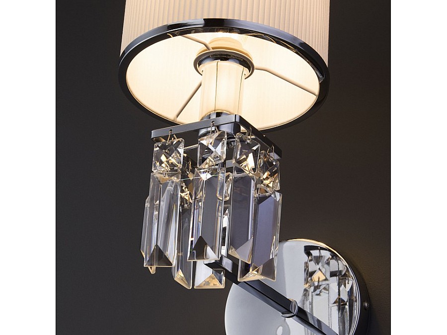 Бра Eurosvet Zaffiro 10099/1 хром/прозрачный хрусталь Strotskis (новый абажур)