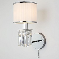 Бра Eurosvet Zaffiro 10099/1 хром/прозрачный хрусталь Strotskis (новый абажур)