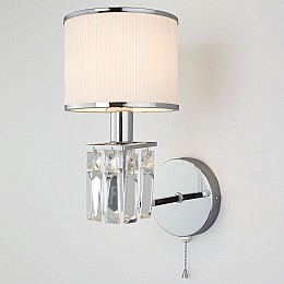 Бра Eurosvet Zaffiro 10099/1 хром/прозрачный хрусталь Strotskis (новый абажур)