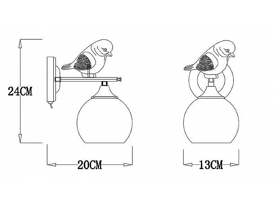 Бра Arte Lamp Gemelli A2150AP-1WG