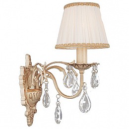 Бра Eurosvet Amelia 3637/1 белый с золотом/прозрачный хрусталь Strotskis