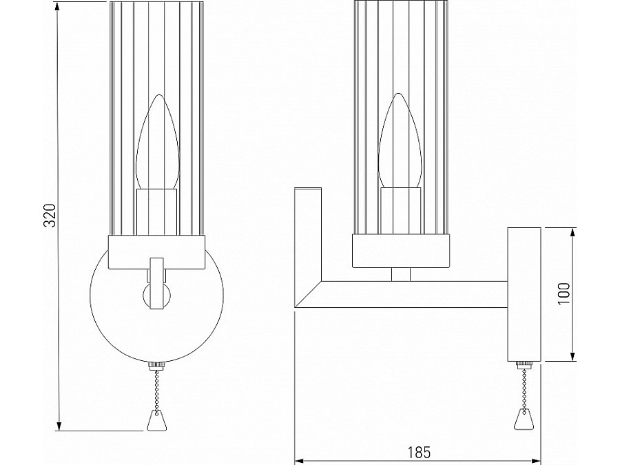 Бра Eurosvet Arganie 60133/1 серебро