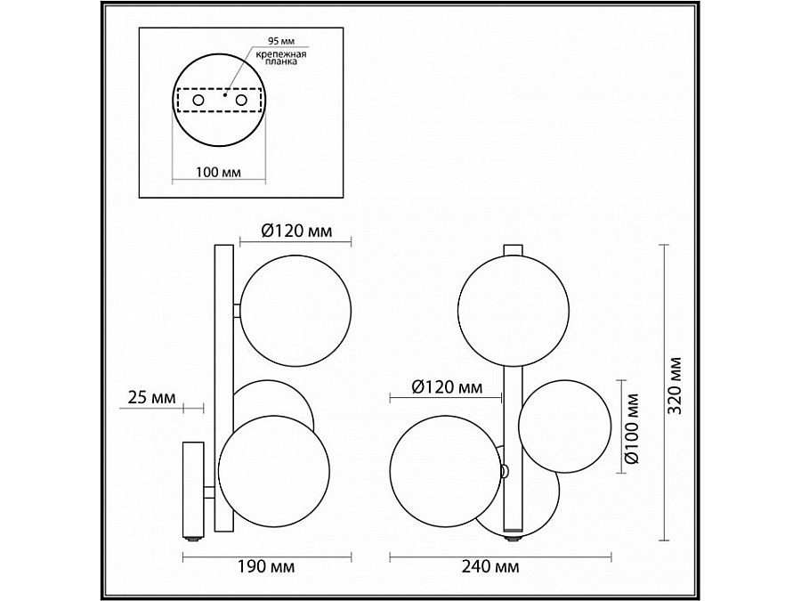Бра Odeon Light Tovi 4818/3W