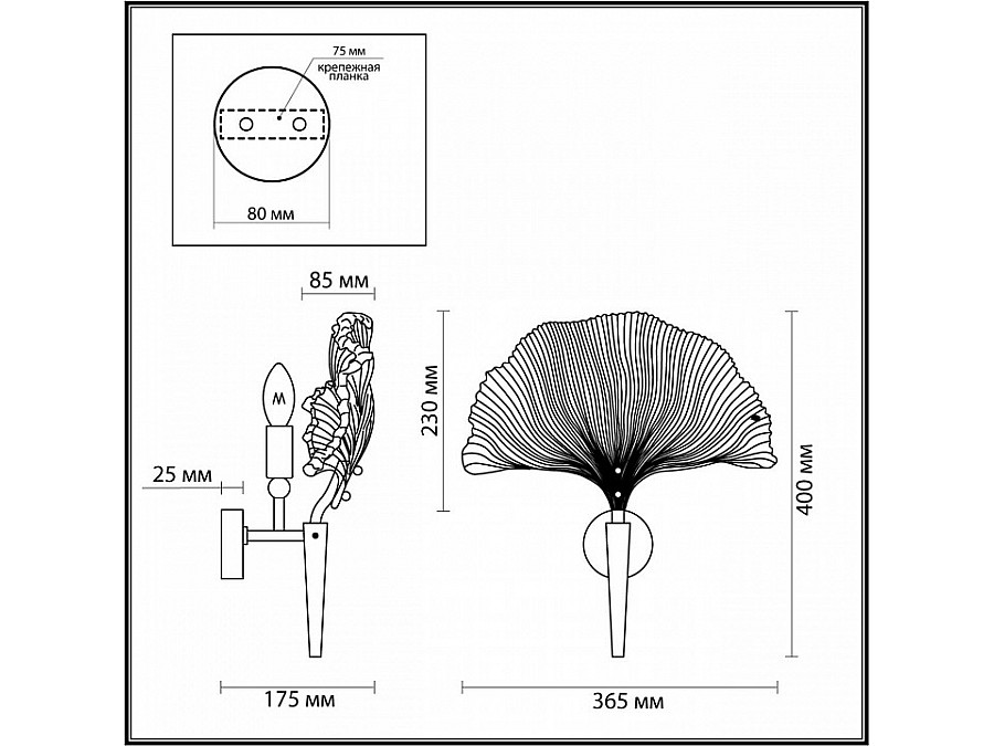 Бра Odeon Light Ventaglio 4870/1W