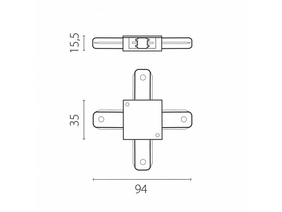 Соединитель X-образный для треков Lightstar Barra 502147-P