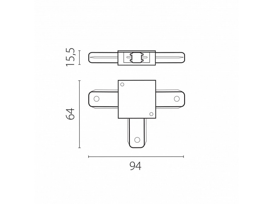 Соединитель T-образный для треков Lightstar Barra 502137-P