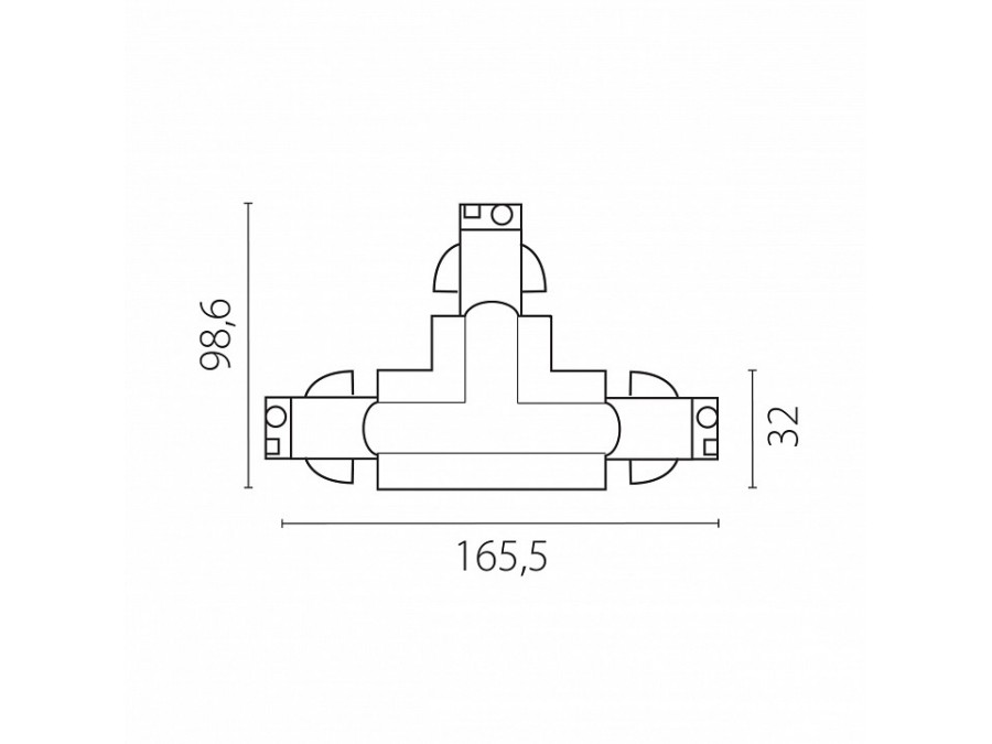 Токопровод T-образный правый Lightstar Quattro 504136-FRPSR