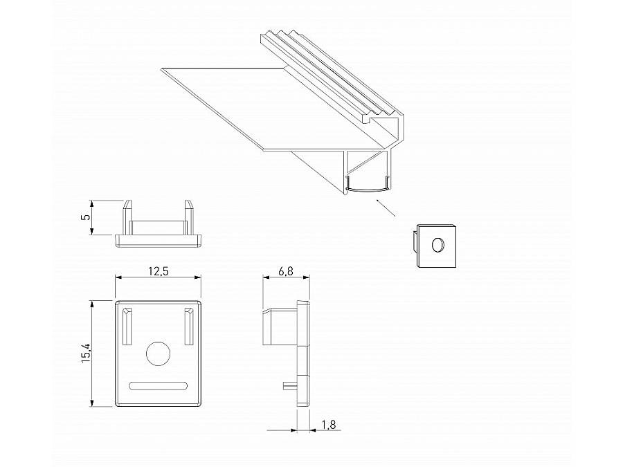 Заглушка для профиля с отверстием Elektrostandard ZLL ZLL-2-ALP025