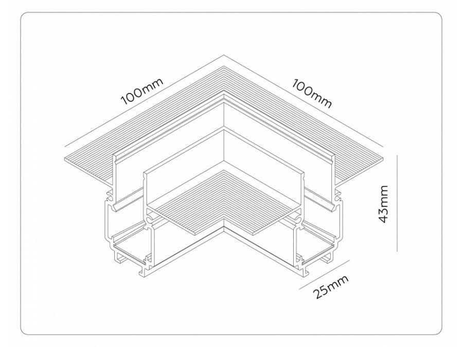 Соединитель угловой внутренний для треков встраиваемых Ambrella Light TRACK SYSTEM GL1971