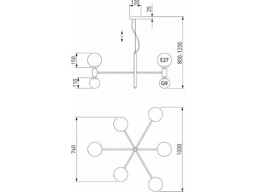 Подвесная люстра Eurosvet Bubble a063215