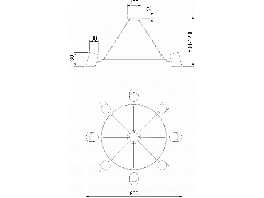 Подвесная люстра Eurosvet Splay 70147/8 черный