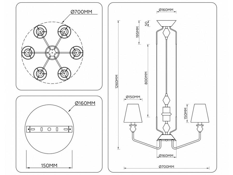 Подвесная люстра Ambrella Light LH LH75401