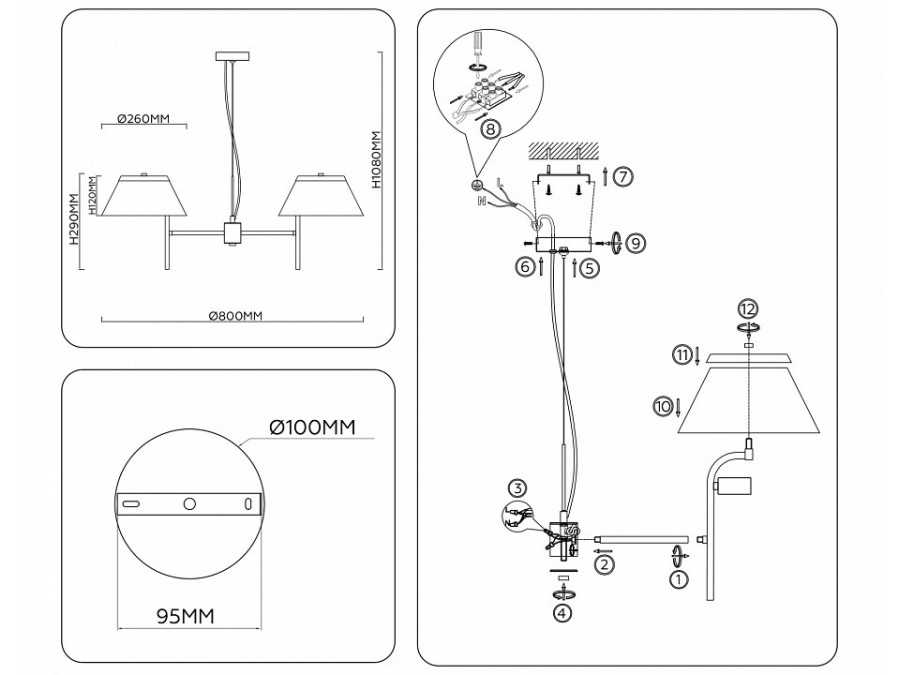 Подвесная люстра Ambrella Light LH LH72451