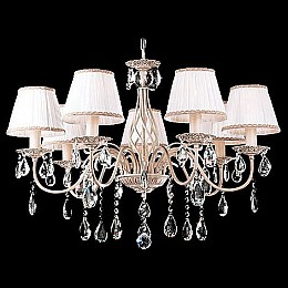 Подвесная люстра Eurosvet Amelia 3637/7 белый с золотом/прозрачный хрусталь Strotskis