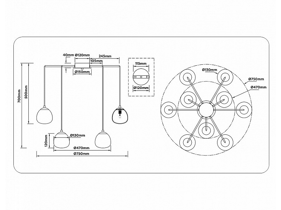 Подвесная люстра Ambrella Light LH LH51001