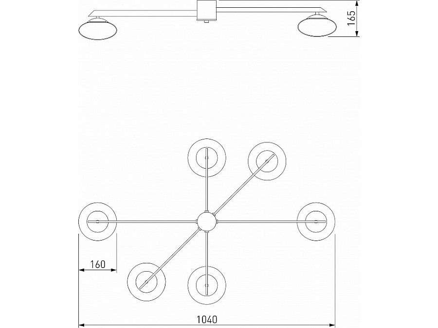 Потолочная люстра Eurosvet Opaline 70220/6 черный