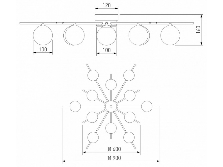 Потолочная люстра Eurosvet Sabina 302001/12