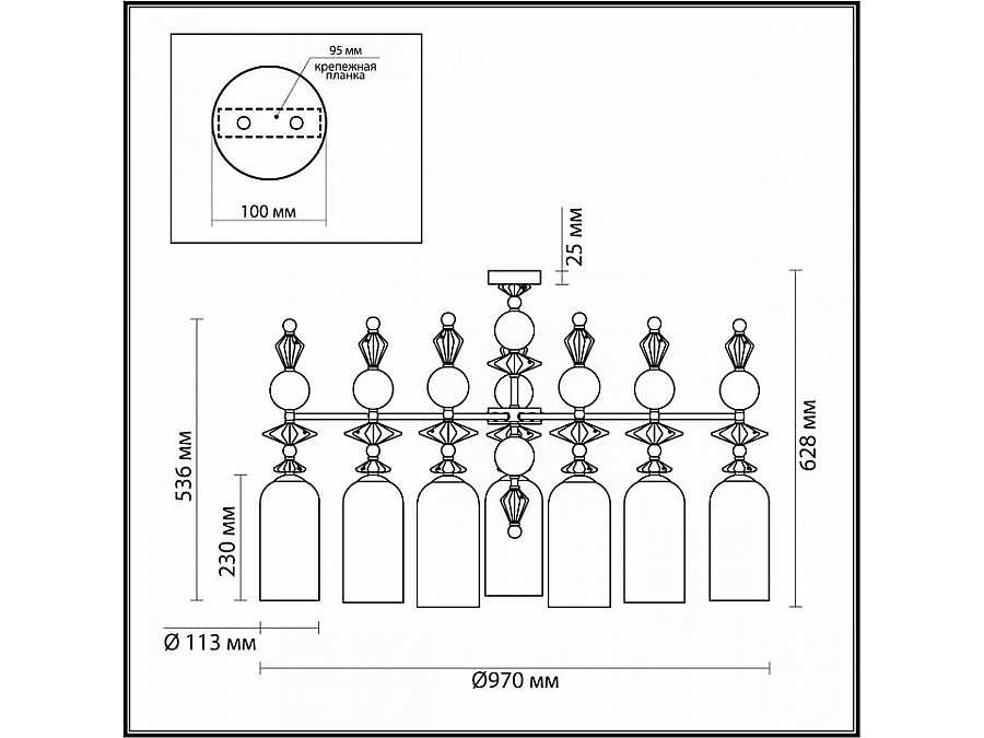 Потолочная люстра Odeon Light Bizet 4855/7C