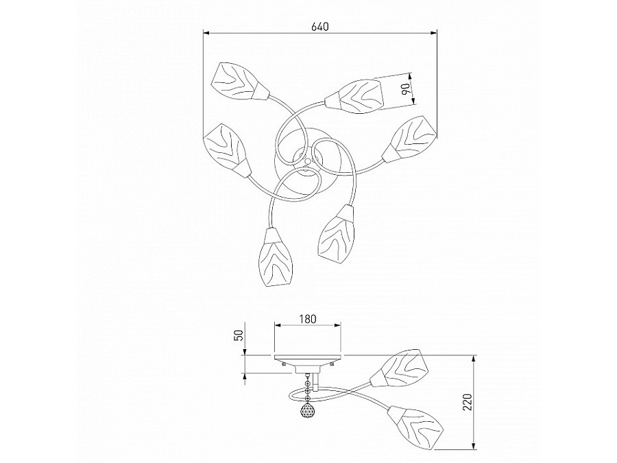 Потолочная люстра Eurosvet Virginia 2275/6 бронза античная