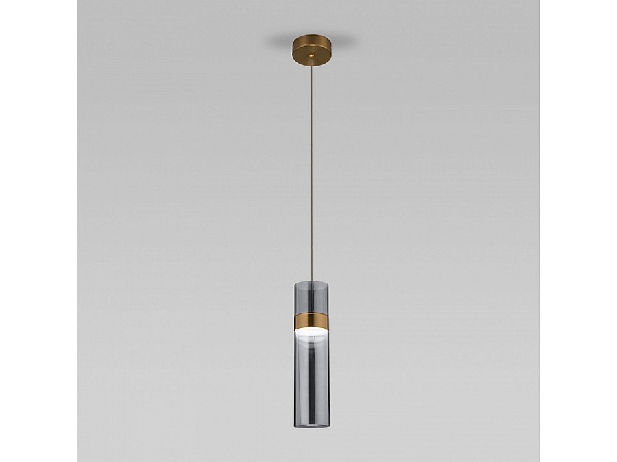 Подвесной светильник Eurosvet Lumen 50244/1 LED латунь/дымчатый