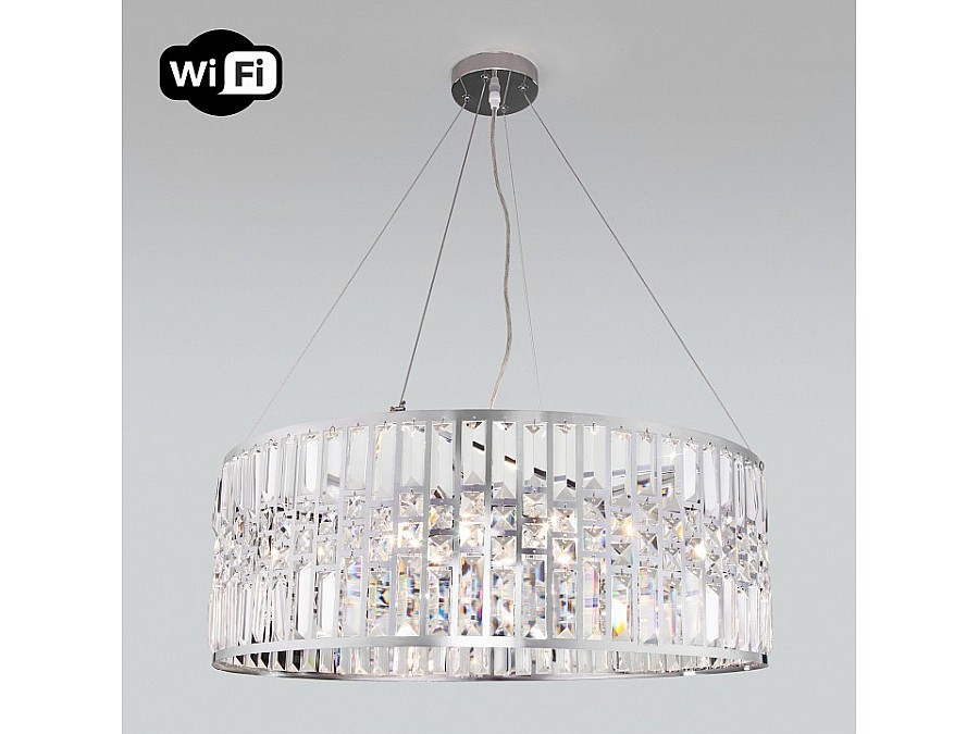 Подвесной светильник Eurosvet Lory 10125/8 хром/прозрачный хрусталь Strotskis Smart