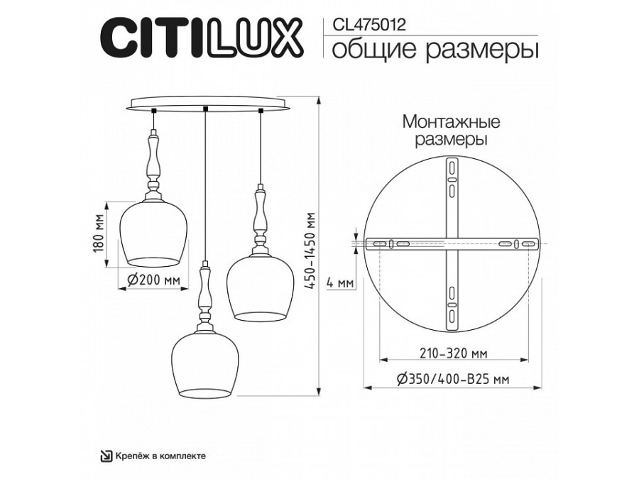 Подвесной светильник Citilux NORT CL475012