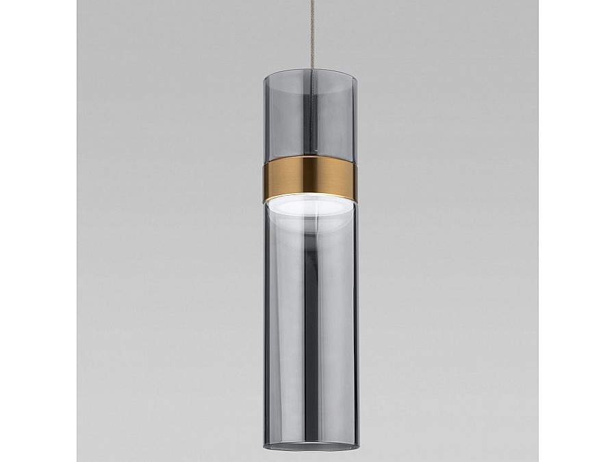 Подвесной светильник Eurosvet Lumen 50244/1 LED латунь/дымчатый