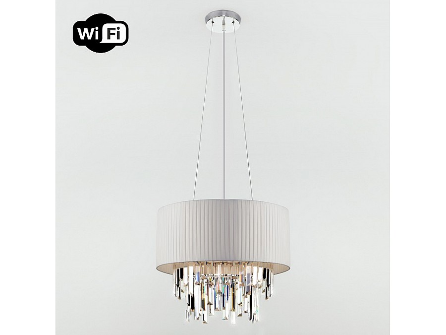 Подвесной светильник Eurosvet Amantea 10122/6 хром/прозрачный хрусталь Strotskis Smart