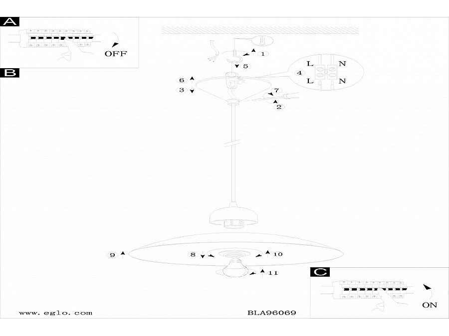 Подвесной светильник Eglo Vetro 96073