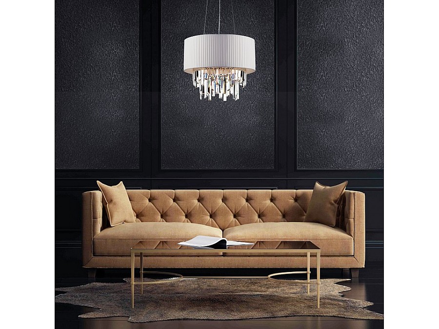 Подвесной светильник Eurosvet Amantea 10122/6 хром/прозрачный хрусталь Strotskis Smart