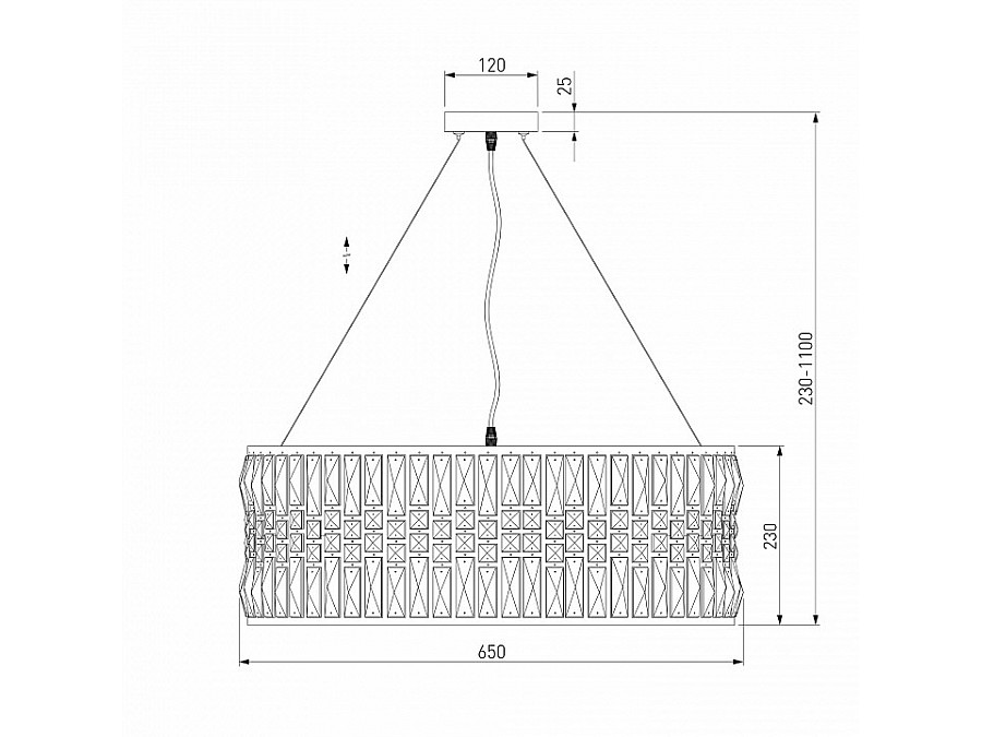Подвесной светильник Eurosvet Lory 10125/8 хром/прозрачный хрусталь Strotskis Smart