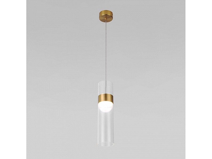 Подвесной светильник Eurosvet Lumen 50244/1 LED латунь/прозрачный