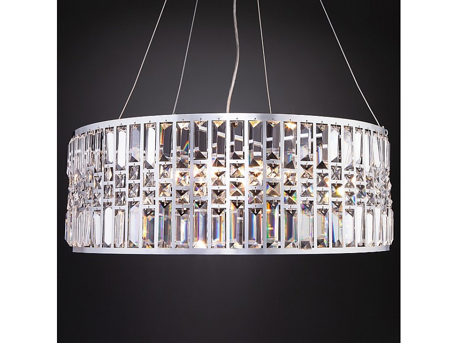 Подвесной светильник Eurosvet Lory 10125/8 хром/прозрачный хрусталь Strotskis Smart